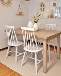 Sæt med 2 spisebordsstole BURBANK Træ Hvid
