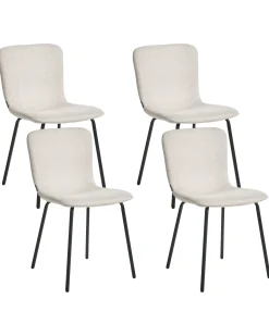 Sæt med 4 spisebordsstole CALDWELL Lys Beige