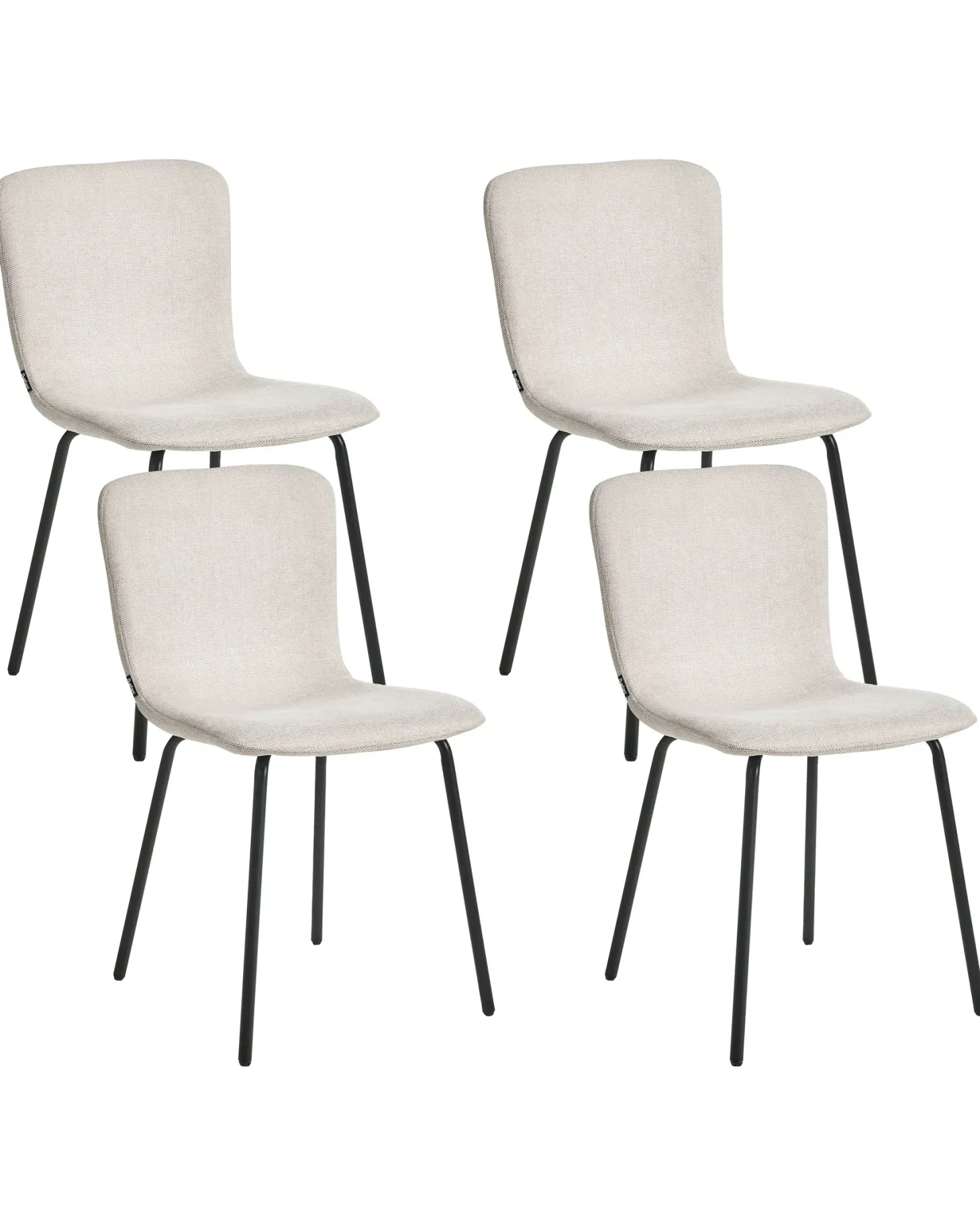 Sæt med 4 spisebordsstole CALDWELL Lys Beige