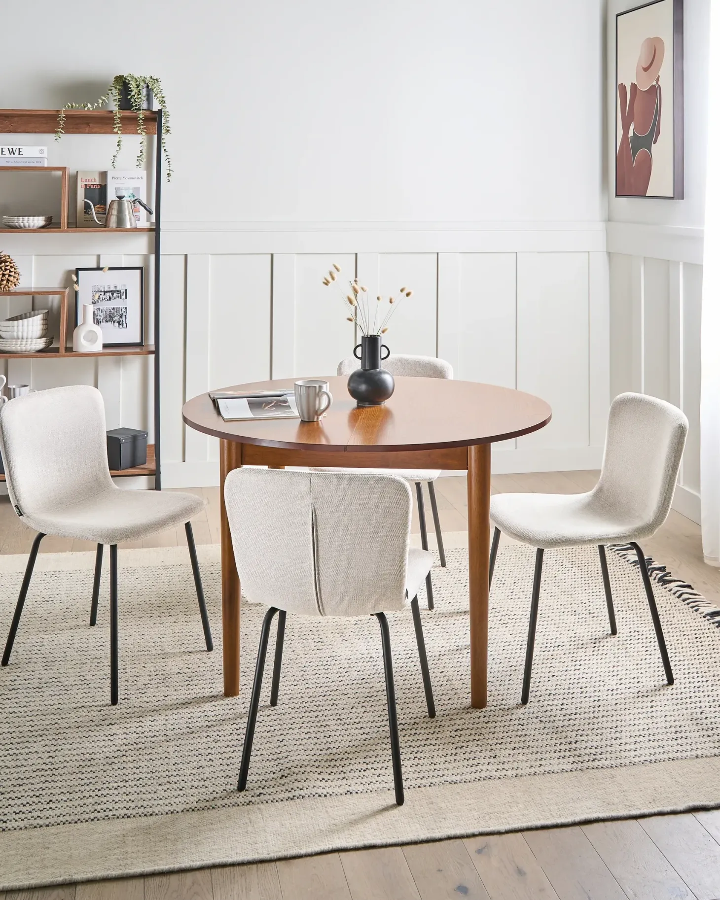 Sæt med 4 spisebordsstole CALDWELL Lys Beige