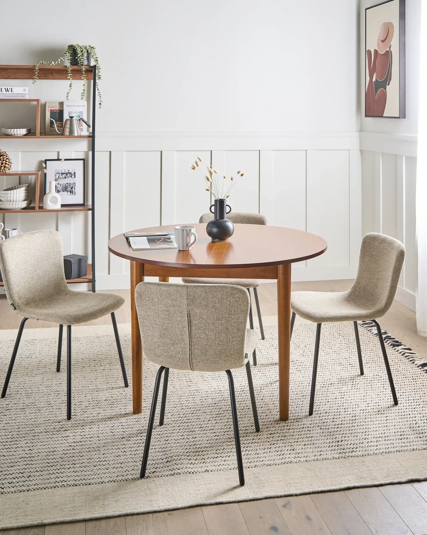 Sæt med 4 spisebordsstole CALDWELL Beige