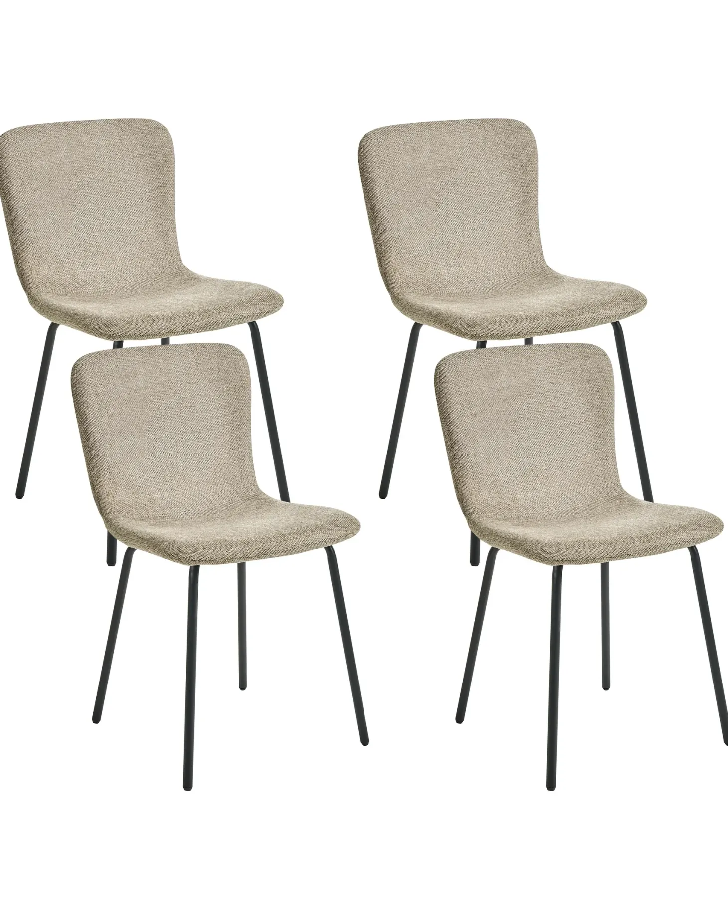 Sæt med 4 spisebordsstole CALDWELL Beige