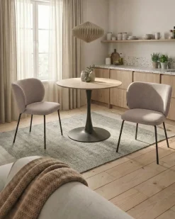 Sæt med 2 spisebordsstole CALERA Brungrå