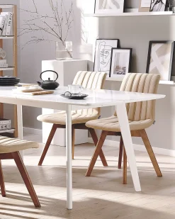 Sæt med 2 spisebordsstole CALGARY Sand Beige