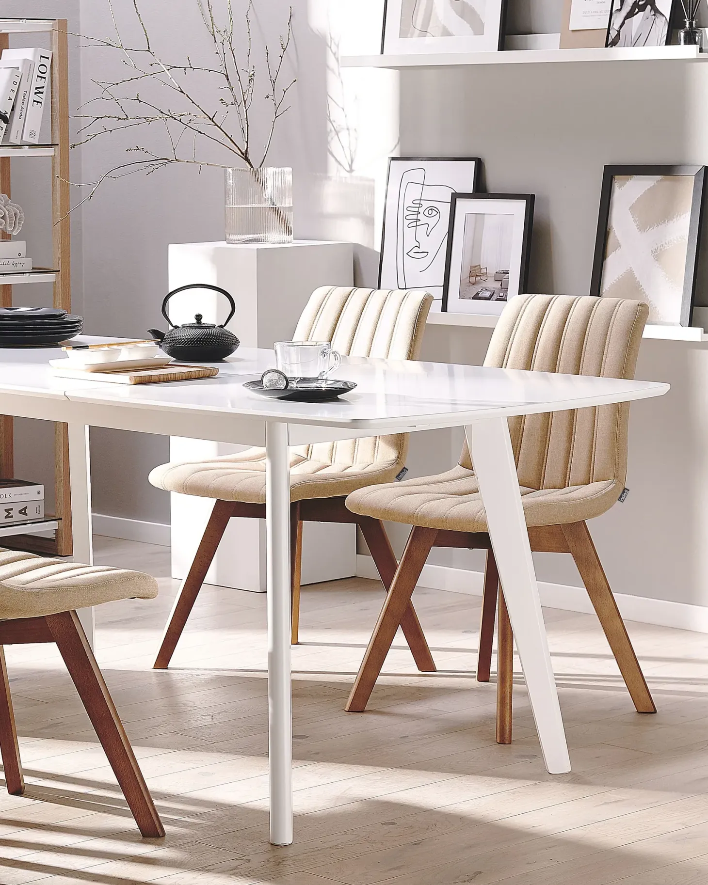 Sæt med 2 spisebordsstole CALGARY Sand Beige