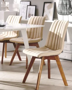 Sæt med 2 spisebordsstole CALGARY Sand Beige