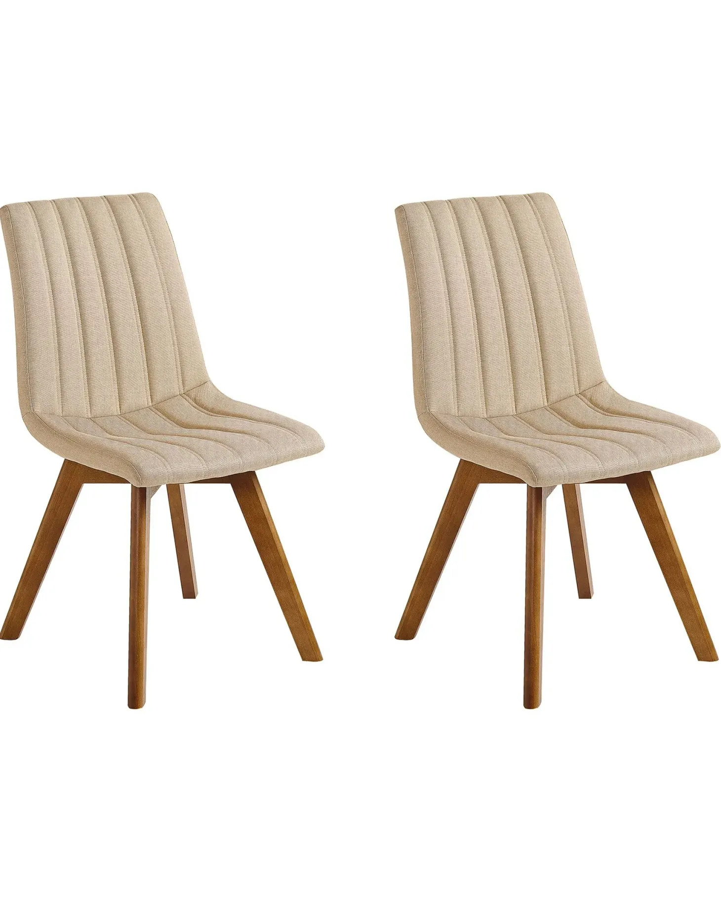 Sæt med 2 spisebordsstole CALGARY Sand Beige