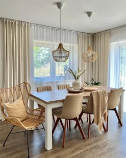 Sæt med 2 spisebordsstole CALGARY Sand Beige