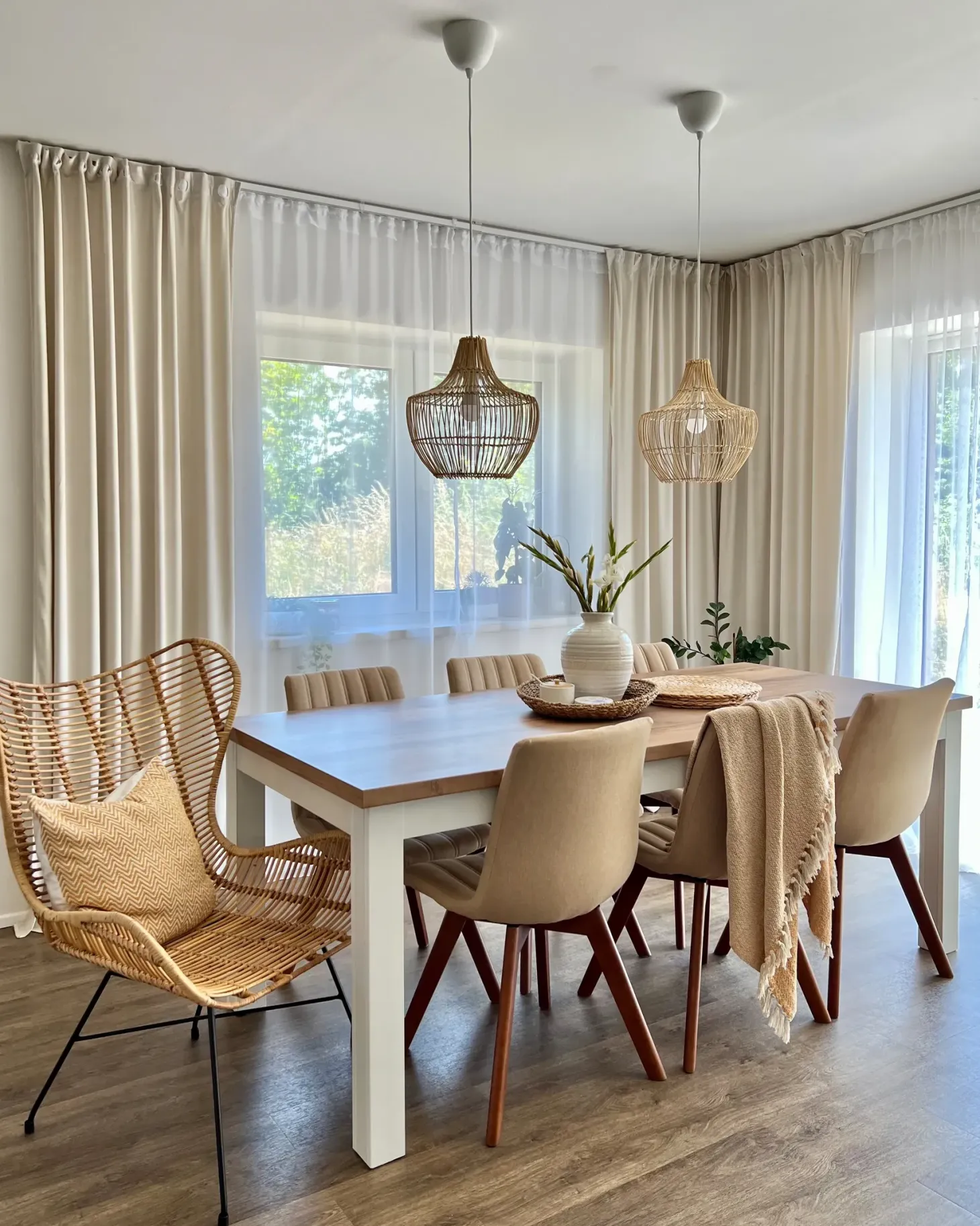 Sæt med 2 spisebordsstole CALGARY Sand Beige