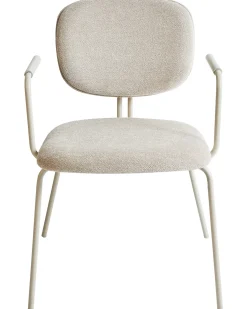 Sæt med 2 spisebordsstole CARILLE Chenille Lys Beige