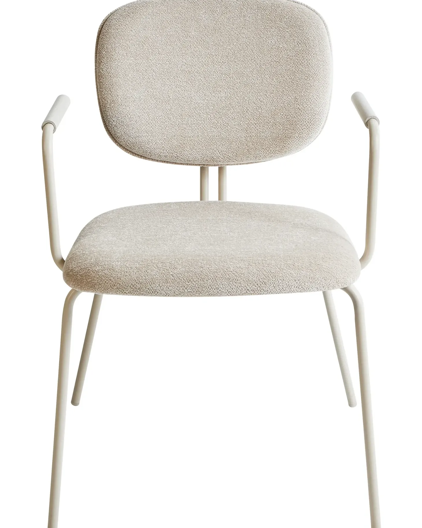 Sæt med 2 spisebordsstole CARILLE Chenille Lys Beige