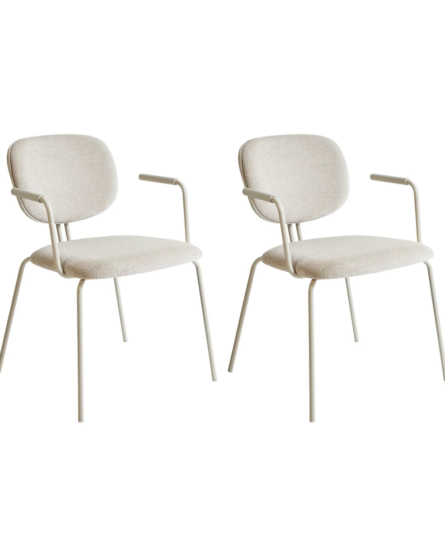 Sæt med 2 spisebordsstole CARILLE Chenille Lys Beige