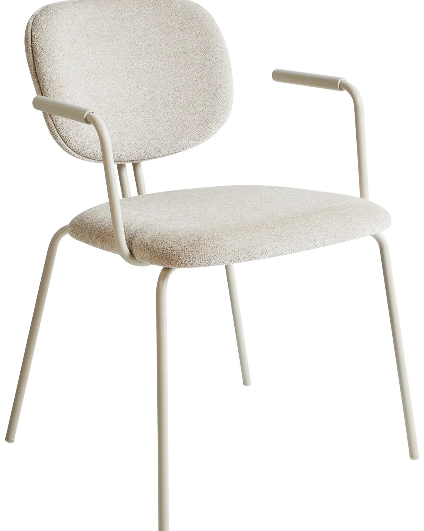 Sæt med 2 spisebordsstole CARILLE Chenille Lys Beige