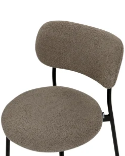Sæt med 2 spisebordsstole CASEY Boucle Brungrå
