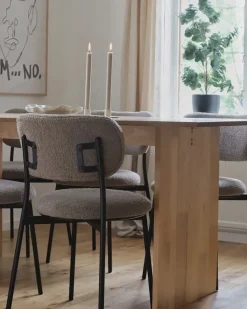 Sæt med 2 spisebordsstole CASEY Boucle Brungrå