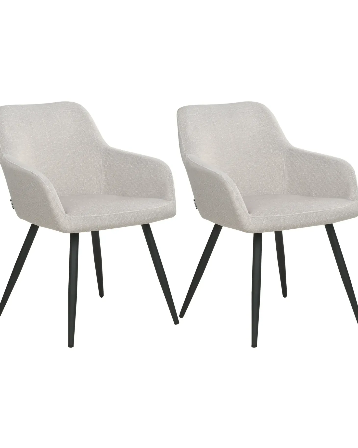 Sæt med 2 spisebordsstole CASMALIA Velour Brungrå