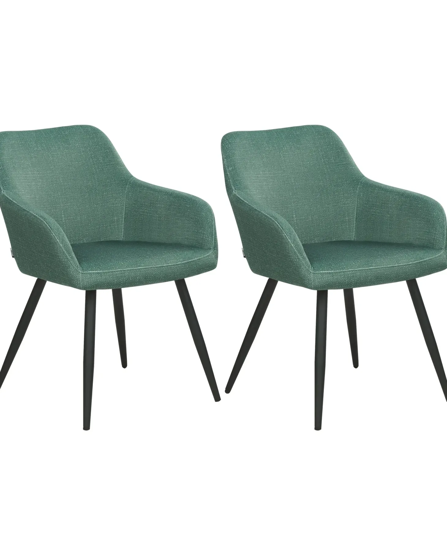 Sæt med 2 spisebordsstole CASMALIA Velour Mørkegrøn