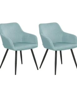 Sæt med 2 spisebordsstole CASMALIA Velour Himmelblå