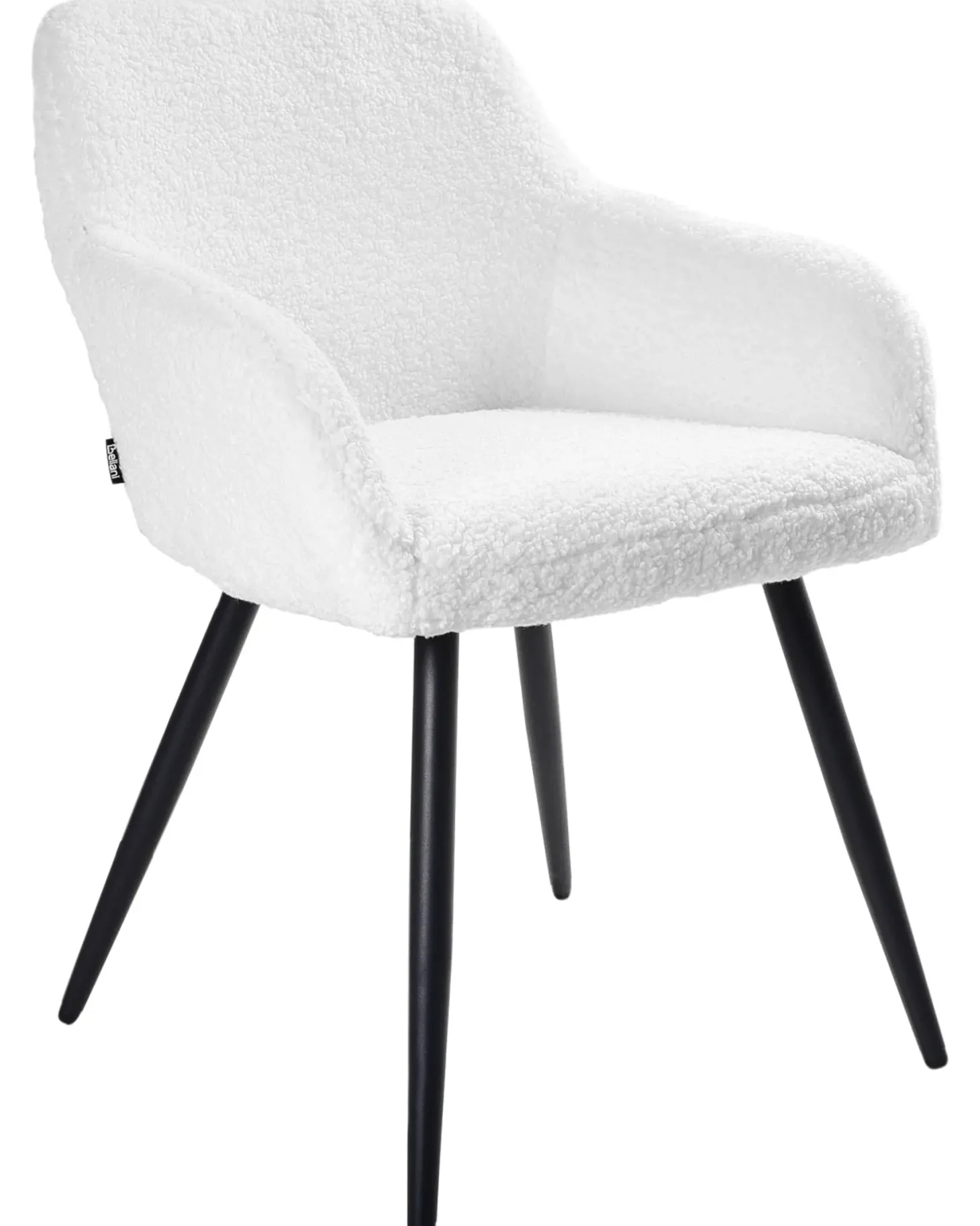Sæt med 2 spisebordsstole CASMALIA Boucle Cremehvid
