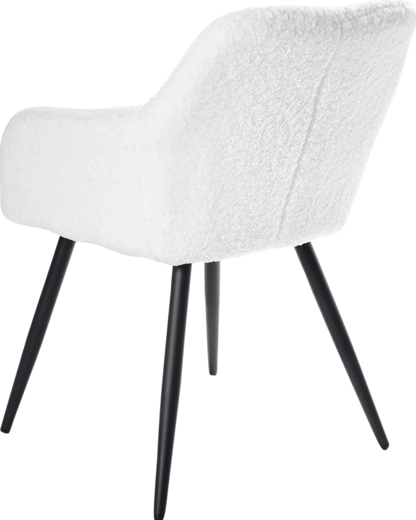 Sæt med 2 spisebordsstole CASMALIA Boucle Cremehvid