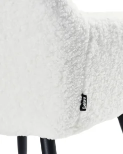 Sæt med 2 spisebordsstole CASMALIA Boucle Cremehvid
