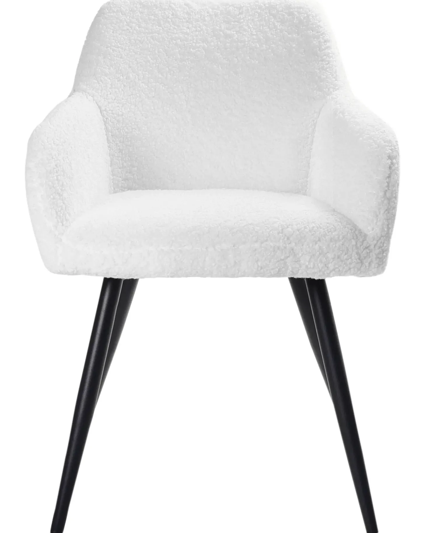 Sæt med 2 spisebordsstole CASMALIA Boucle Cremehvid