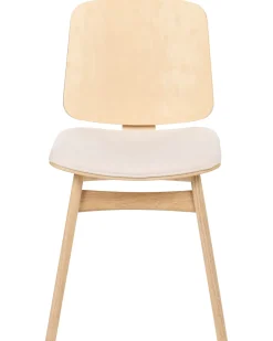 Sæt med 2 spisebordsstole CHARLESTON Træ Lysebrun/lys beige