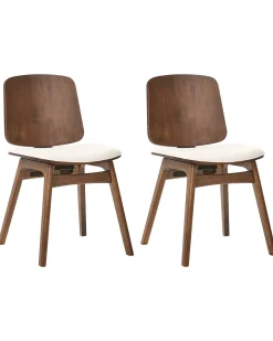 Sæt med 2 spisebordsstole CHARLESTON Træ Brun/lys beige