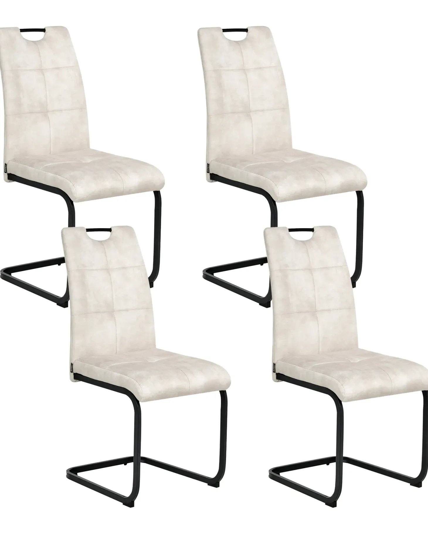 Sæt med 4 spisebordsstole CISCO Lys Beige