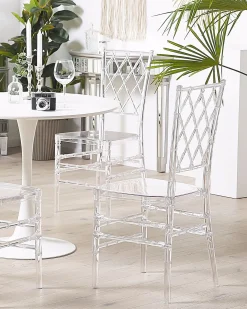 Sæt med 2 spisebordsstole CLARION Transparent