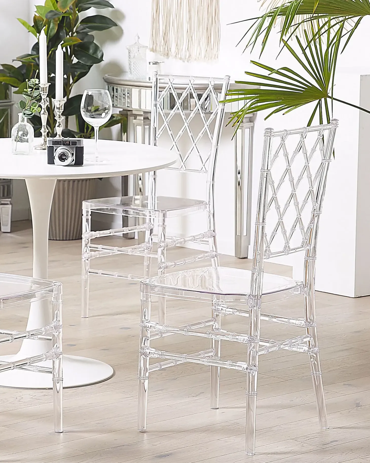 Sæt med 2 spisebordsstole CLARION Transparent