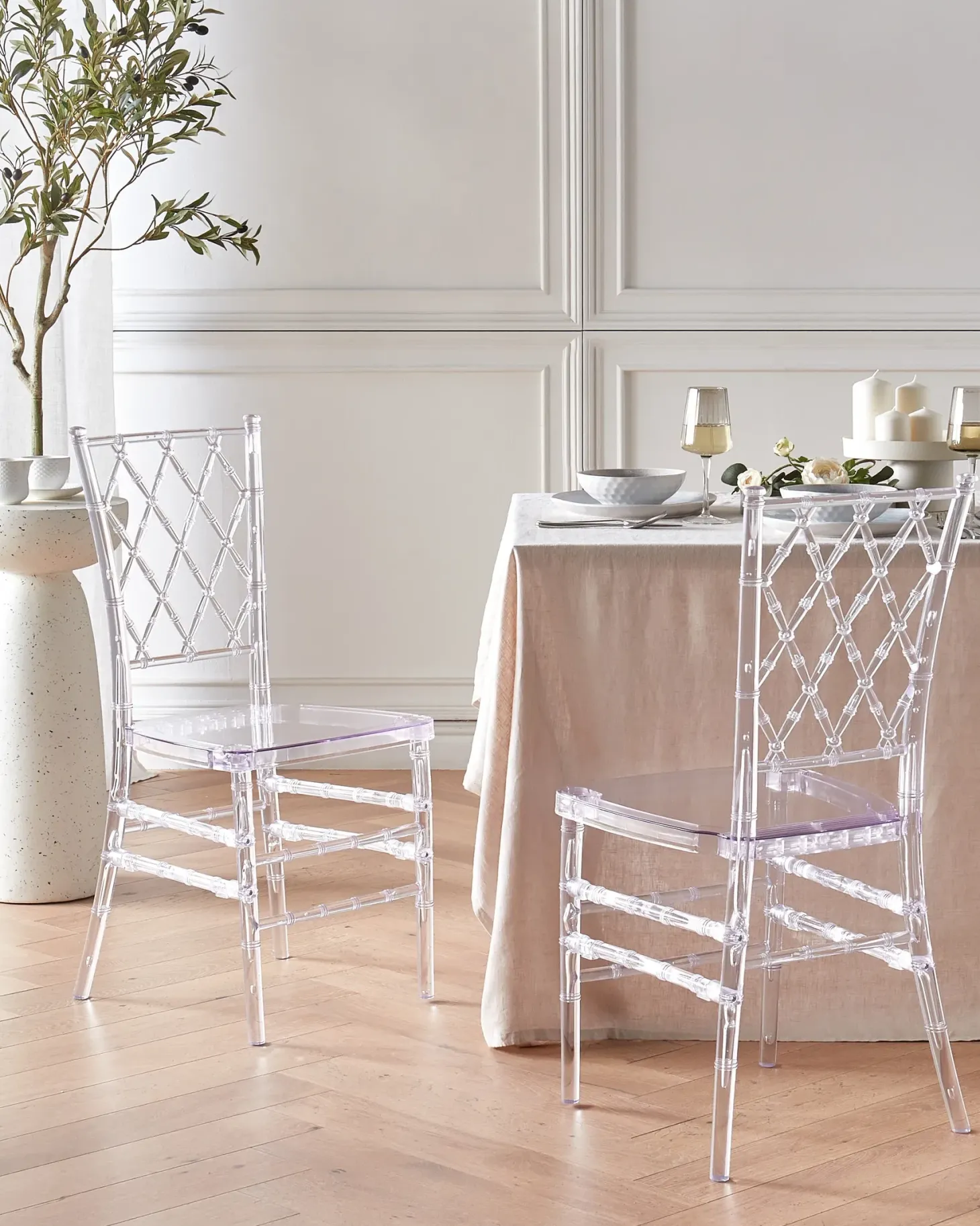 Sæt med 2 spisebordsstole CLARION Transparent