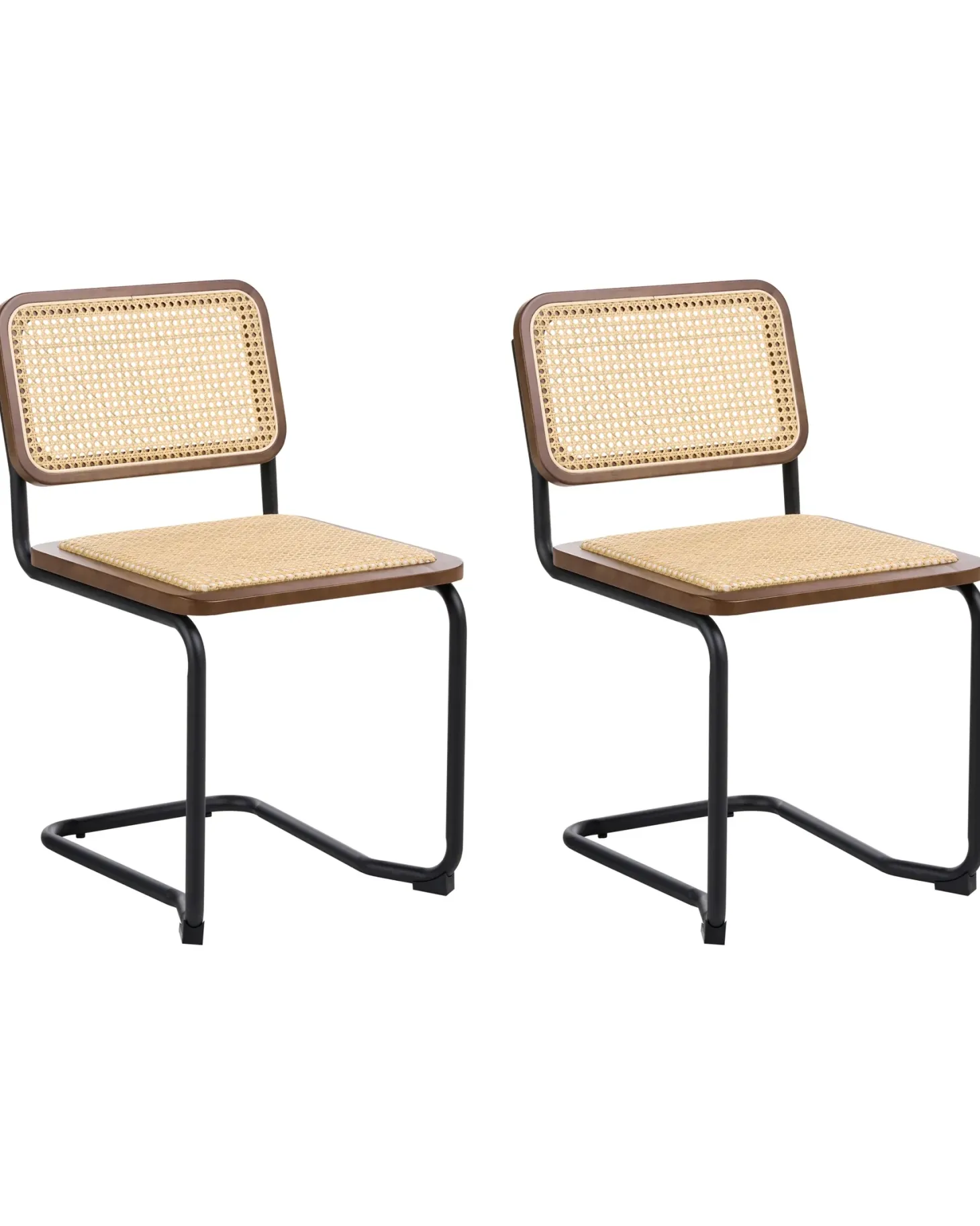 Sæt med 2 spisebordsstole CORDOVA Rattan Brun