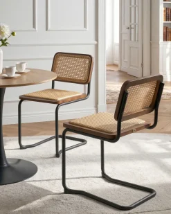 Sæt med 2 spisebordsstole CORDOVA Rattan Brun