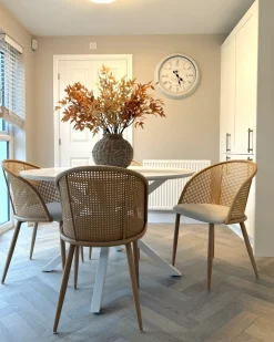 Sæt med 2 spisebordsstole CORNELL Metal Lys Beige