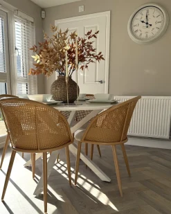 Sæt med 2 spisebordsstole CORNELL Metal Lys Beige