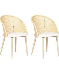 Sæt med 2 spisebordsstole CORNELL Metal Lys Beige