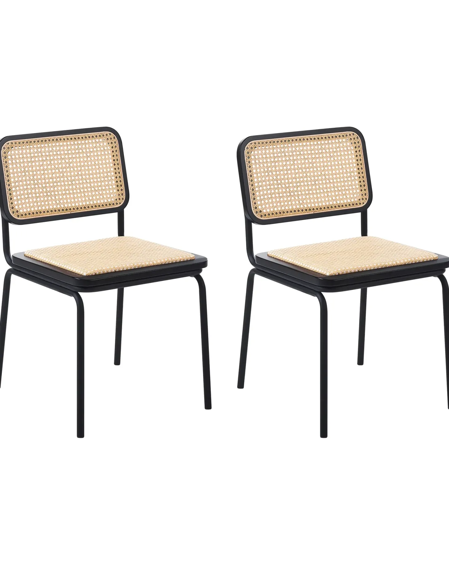 Sæt med 2 spisebordsstole CORVALLIS PE-rattan Sort