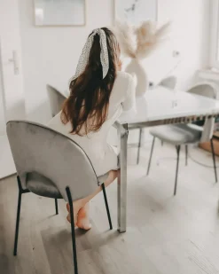 Sæt med 2 spisebordsstole COVELO Velour Grå