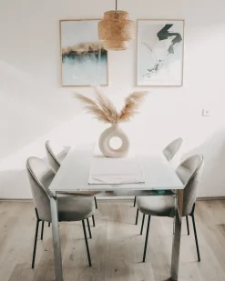 Sæt med 2 spisebordsstole COVELO Velour Grå