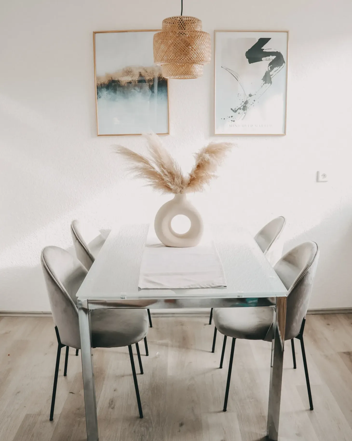 Sæt med 2 spisebordsstole COVELO Velour Grå