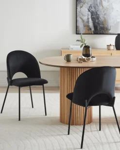Sæt med 2 spisebordsstole COVELO Velour Sort