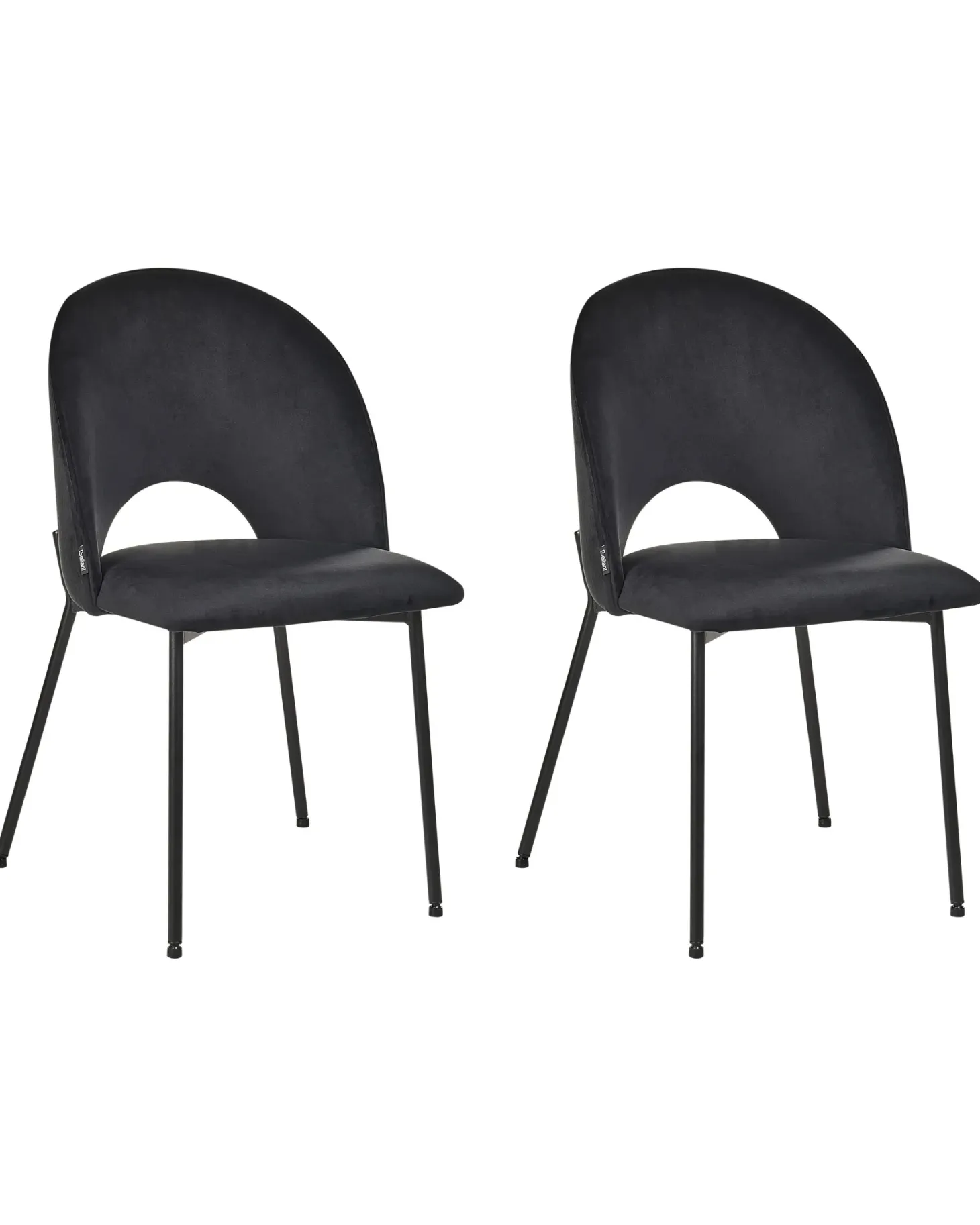 Sæt med 2 spisebordsstole COVELO Velour Sort