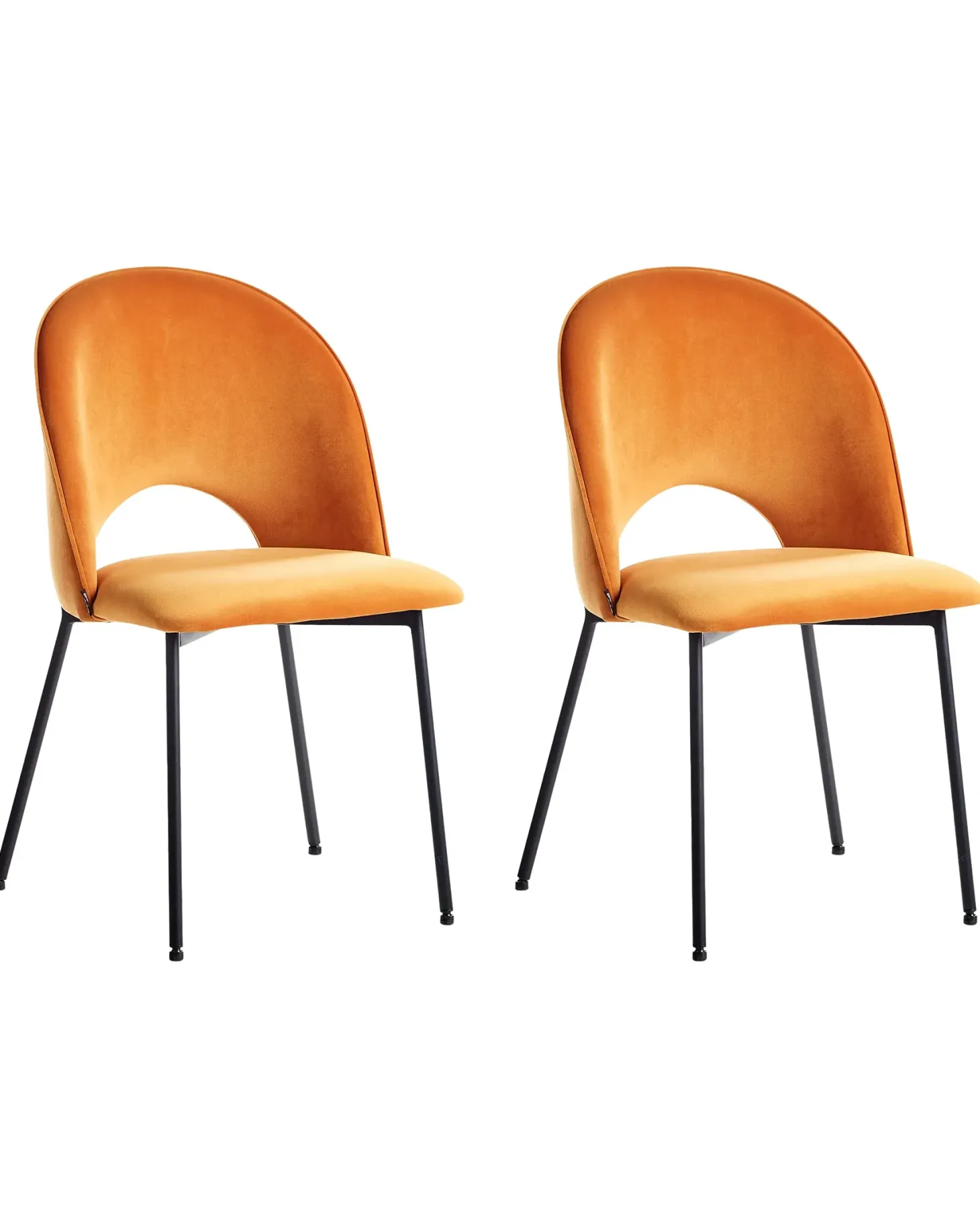 Sæt med 2 spisebordsstole COVELO Velour Orange
