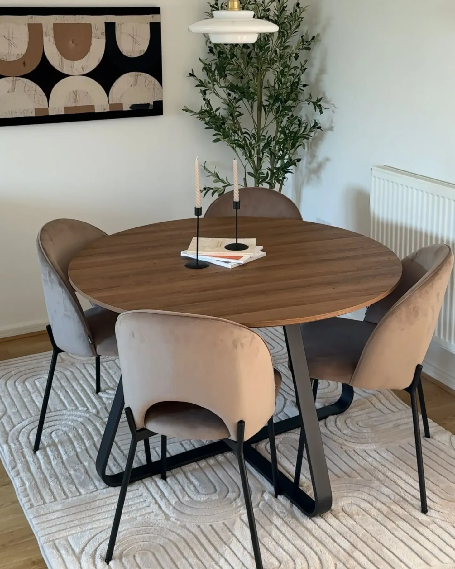 Sæt med 2 spisebordsstole COVELO Velour Brungrå