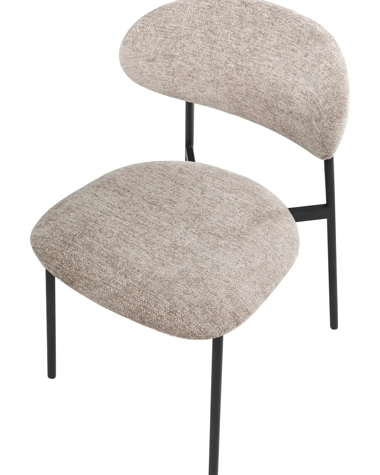 Sæt med 2 spisebordsstole COWLEY Chenille Brungrå
