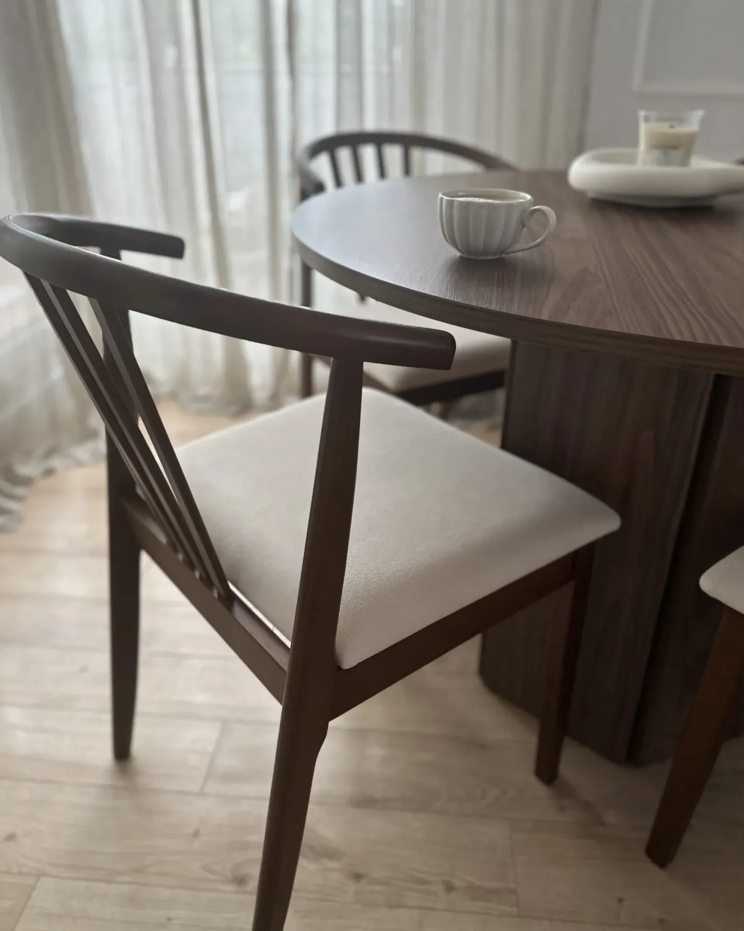 Sæt med 2 spisebordsstole CRAIG Træ Mørkebrun/beige