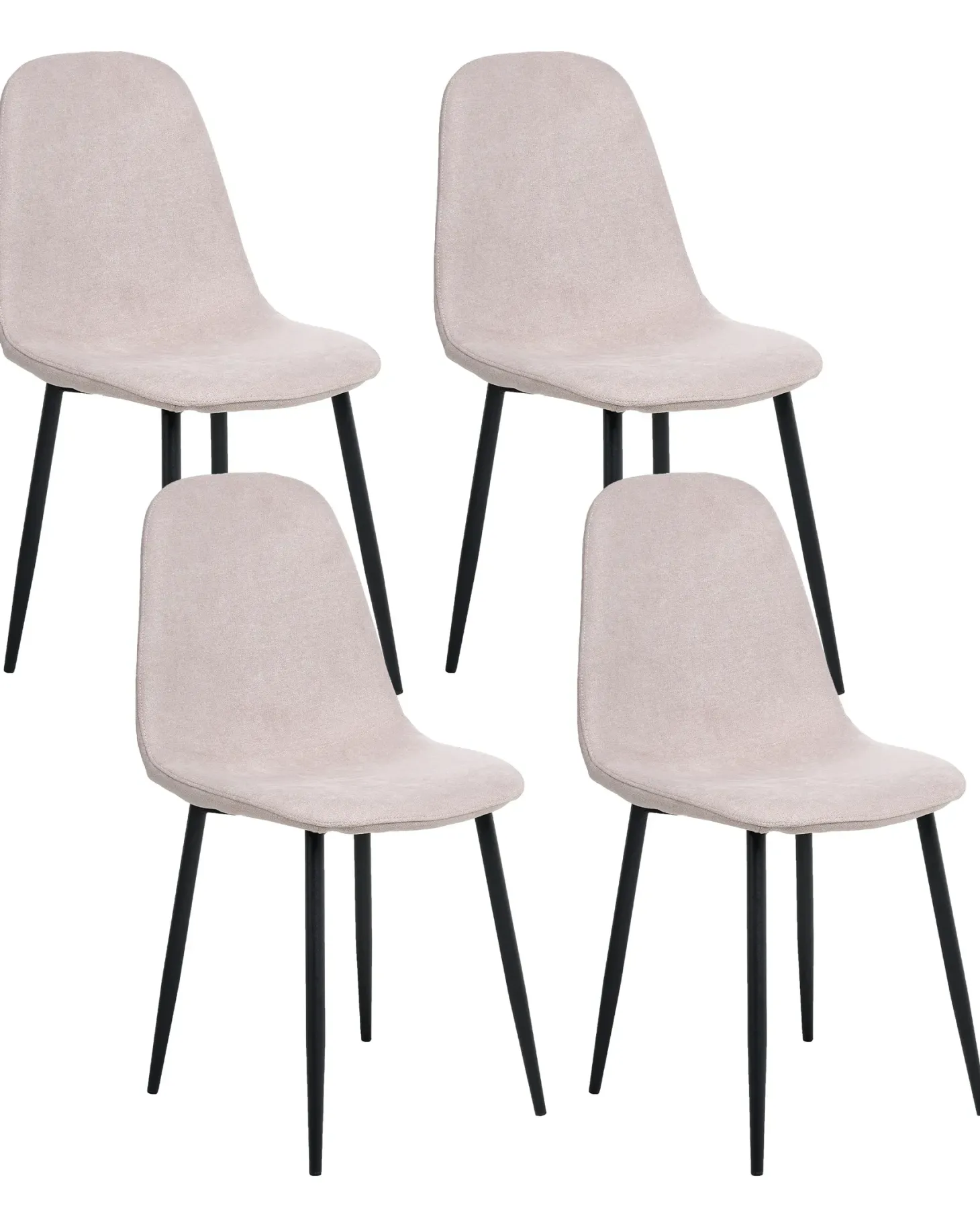 Sæt med 4 spisebordsstole CRANDALL Beige