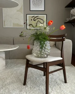 Sæt med 2 spisebordsstole CYNTHIANA Træ Brun/lys beige