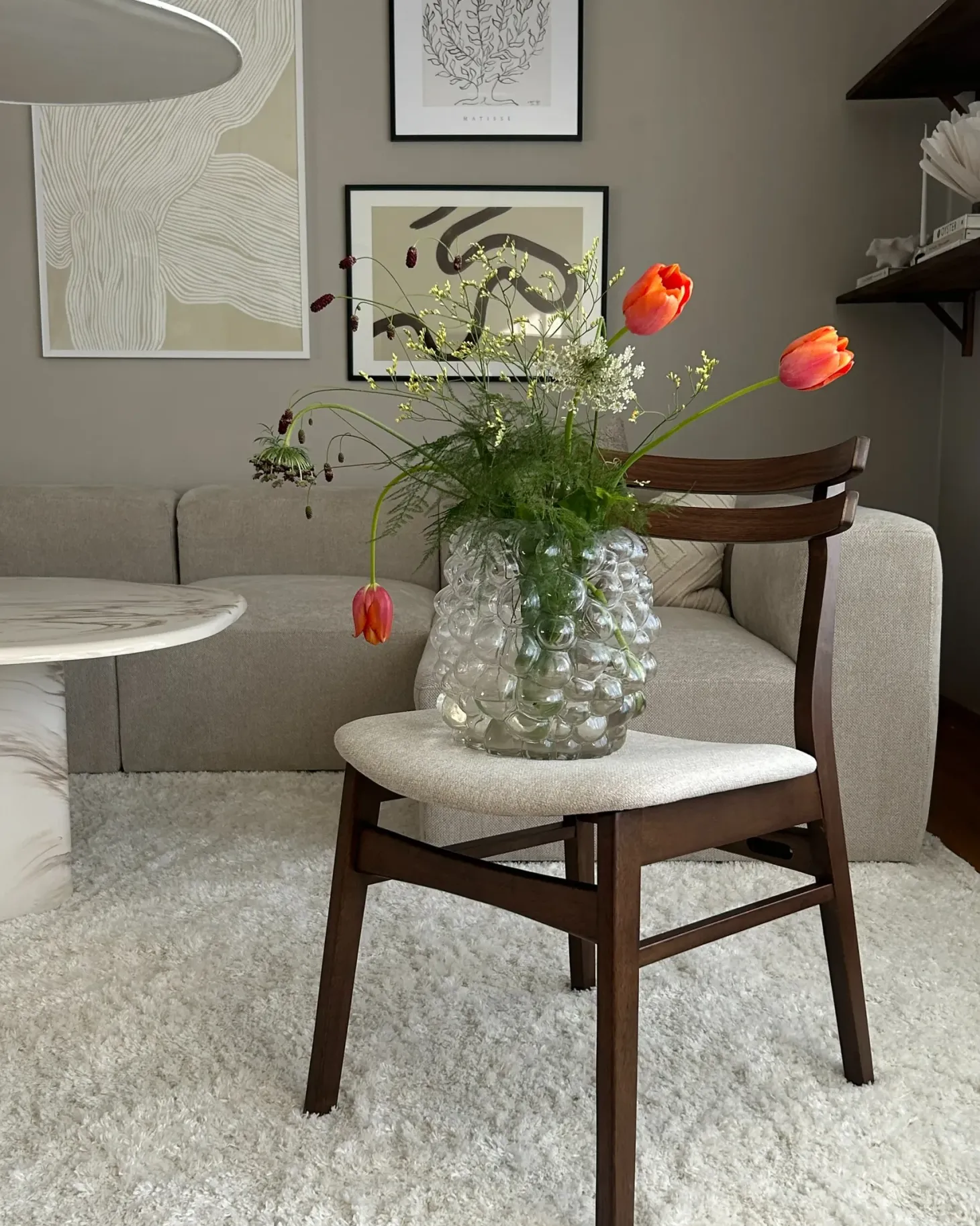 Sæt med 2 spisebordsstole CYNTHIANA Træ Brun/lys beige